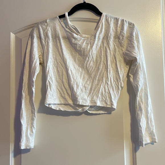 Express White Long-sleeves Crop Top - Picture 6 of 7